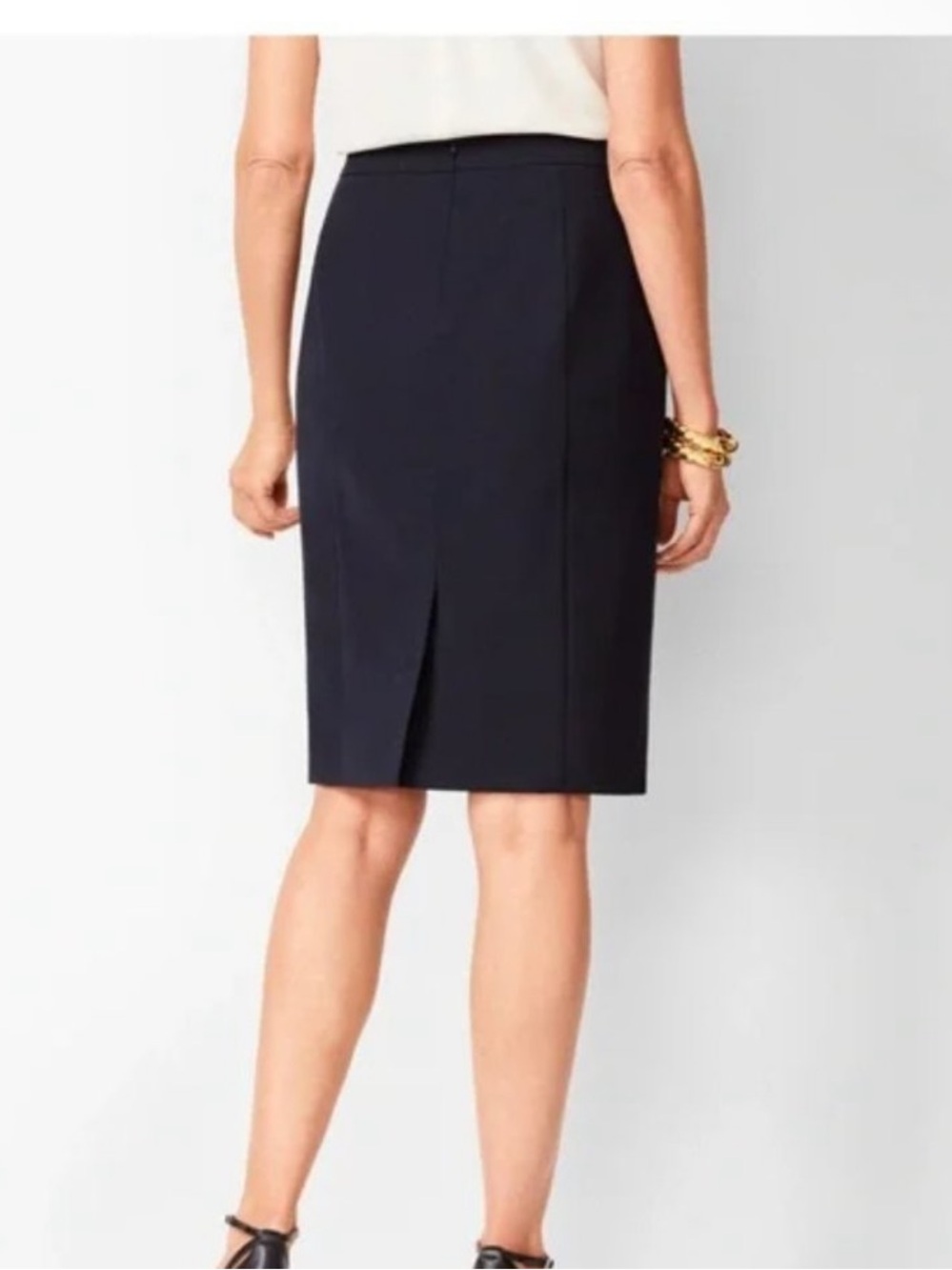 NWT Talbots Navy Pencil Skirt Ponte Stretch